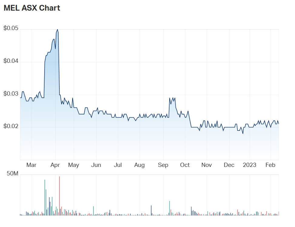Metgasco's one year charts 