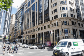 Australian Stock Exchange (ASX) building, flanked by Bridge and Pitt Streets
