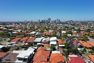 Aerial view of Melbourne city