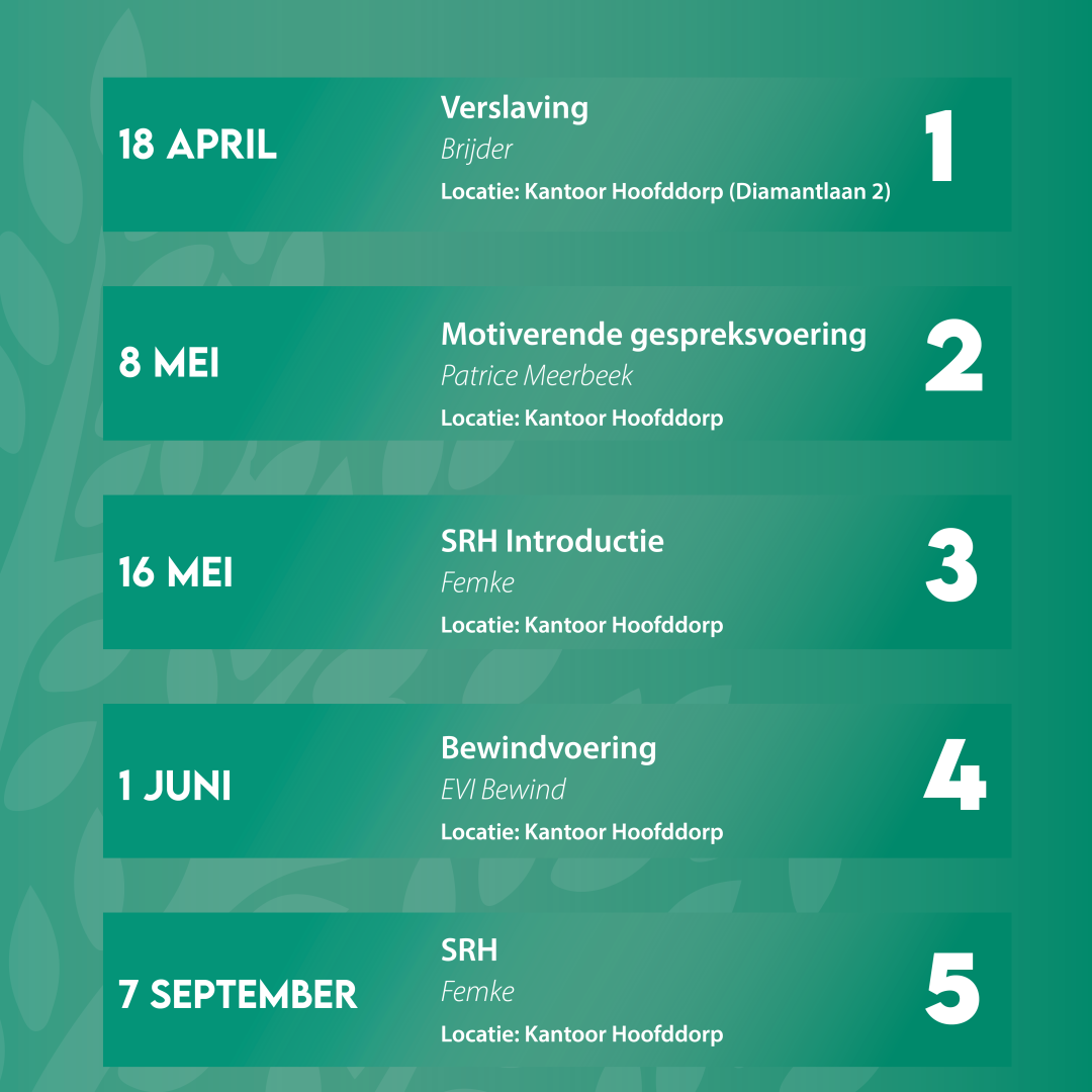 Vind hier alle trainingen die Stichting de linde Organiseert.