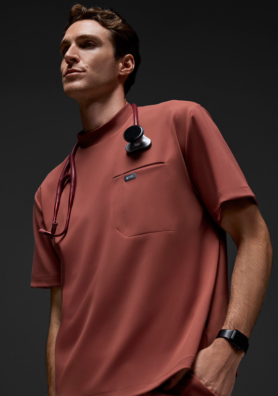 Men's Dawson FORMx Relaxed Mock Neck Scrub Top™ - Black · FIGS