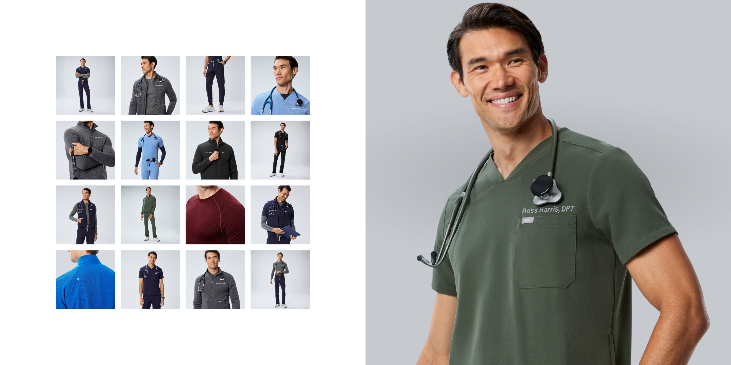 メンズスクラブ、医療ユニフォームとアパレル · FIGS