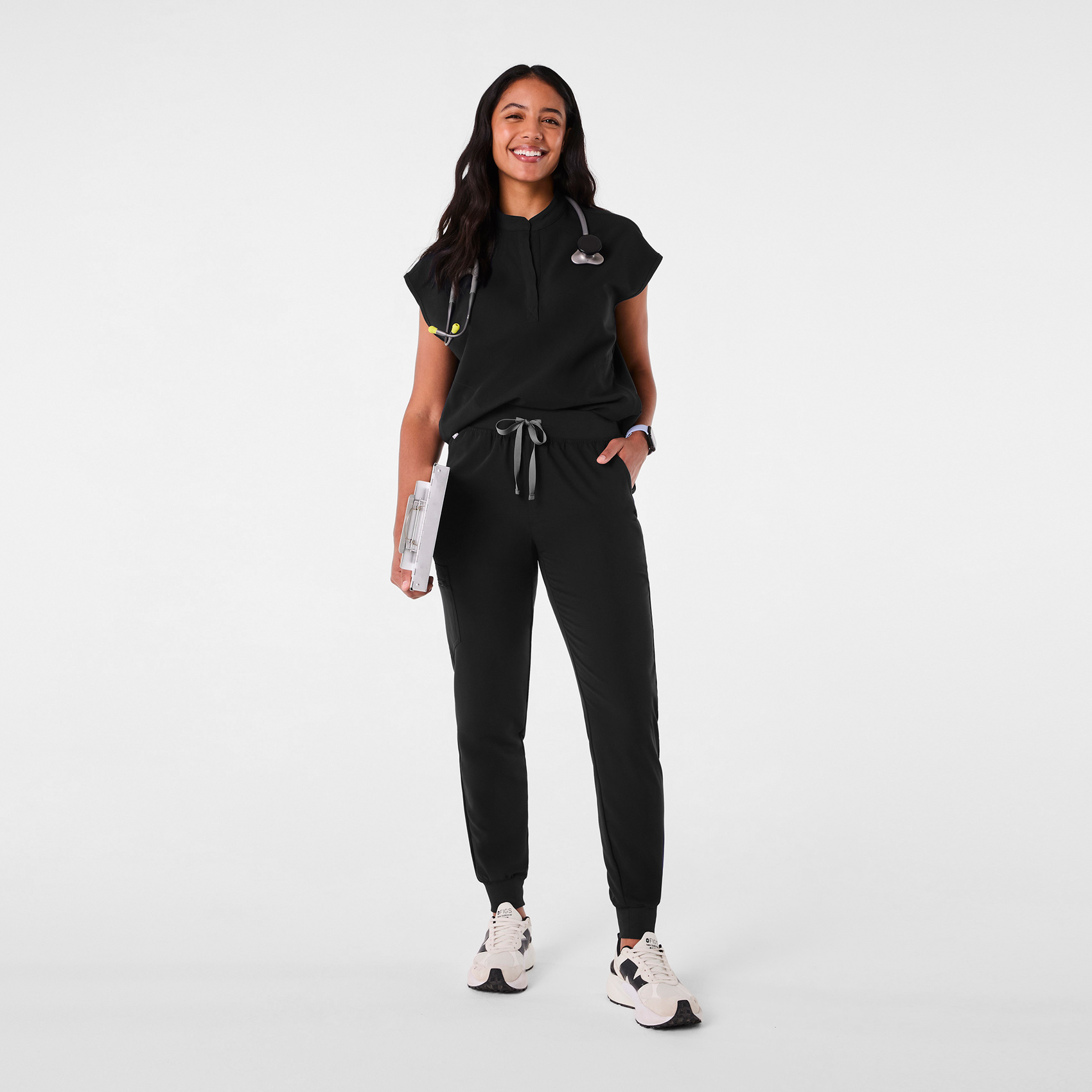 Women's Zamora High-Rise Casual Scrub Trouser™ - Black · FIGS
