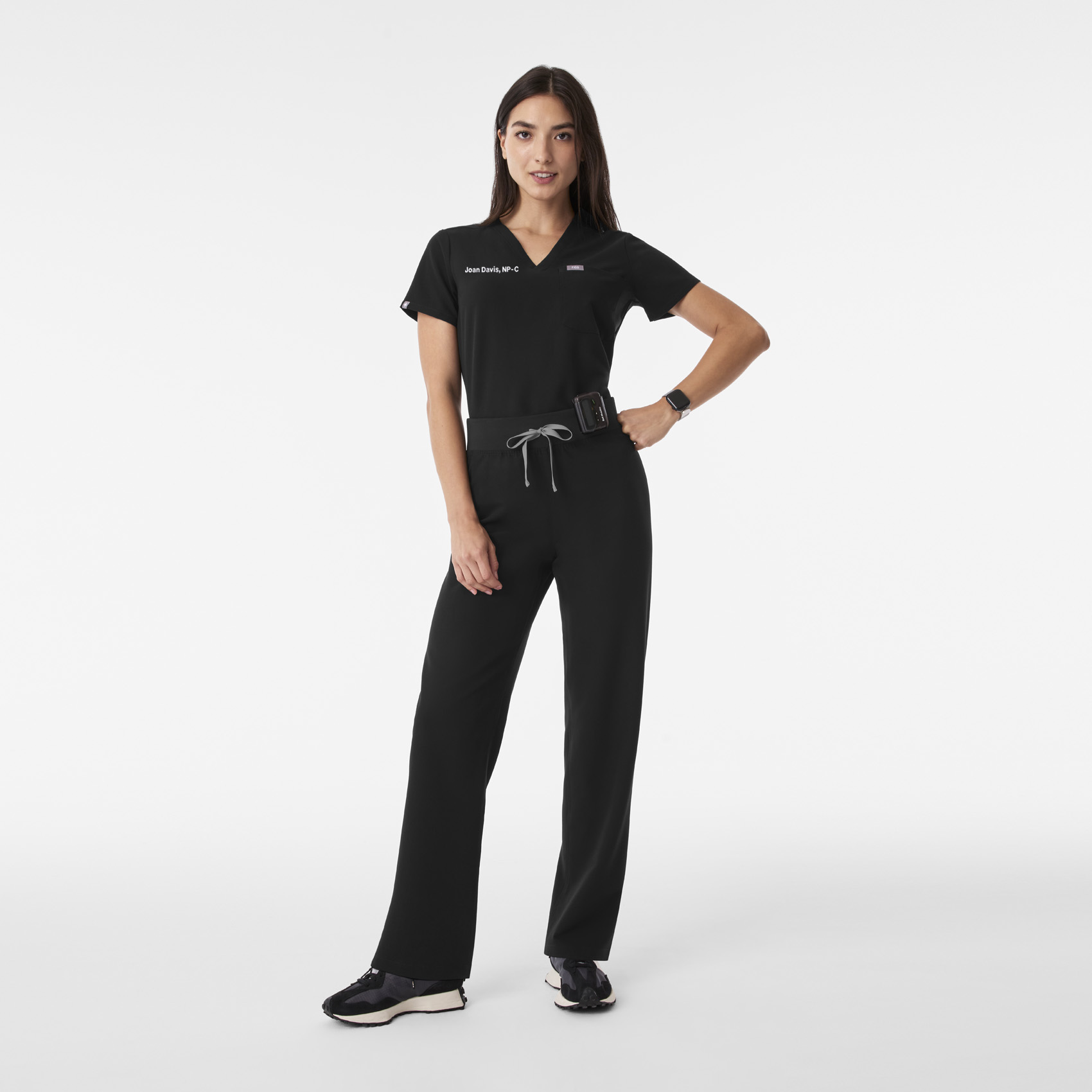 ブラミンク コットンストレッチリブロングスリーブ ブラック 38 Women's Livingston High-Rise Straight-Leg Scrub Pant™ - Black · FIGS