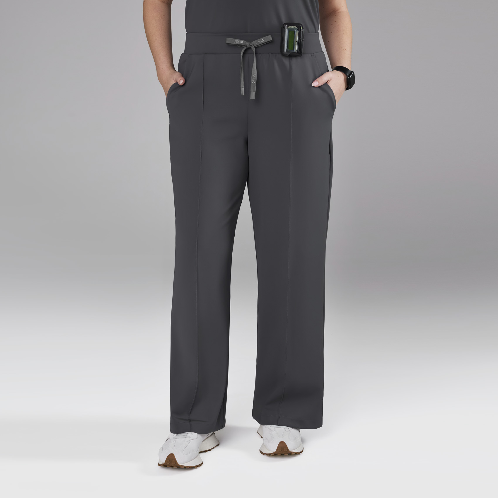 Women's High Waisted Salina FORMx Wide Leg Scrub Pants™ - Charcoal