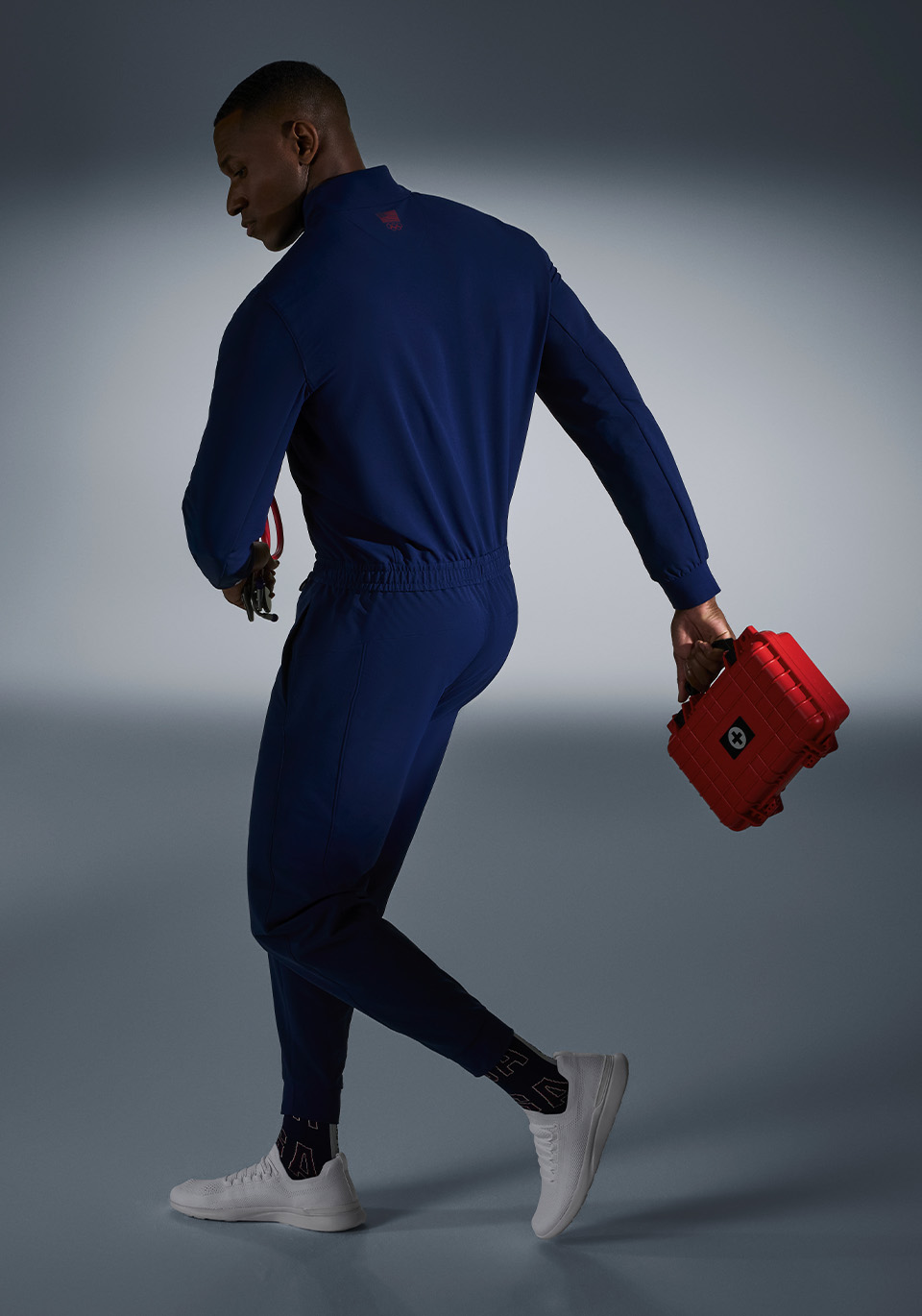 Men's FIGS x Team USA FIBREx Mock Neck Longsleeve ScrubJumpsuit