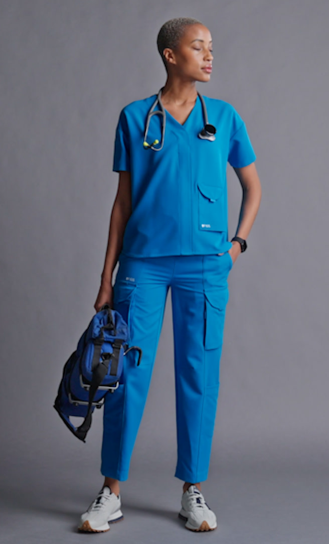 Pantalón deportivo de uniforme médico Zamora™ para mujer - Extreme Blue ·  FIGS