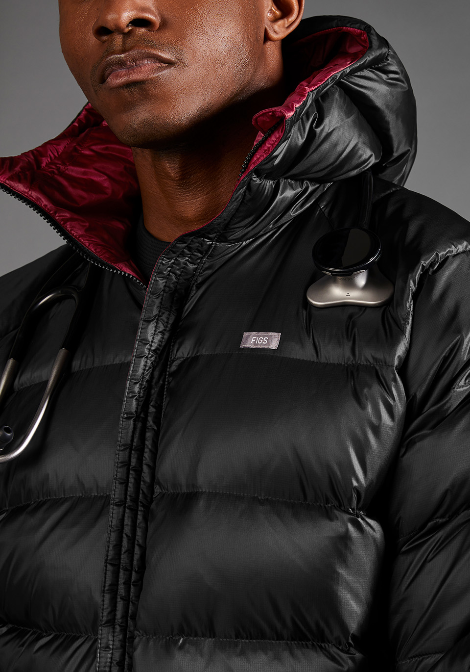 Ameri　REVERSIBLE HALF SLEEVE JACKET Men's Reversible Jacket 2-Color Novel Outwear Zipper Pockets