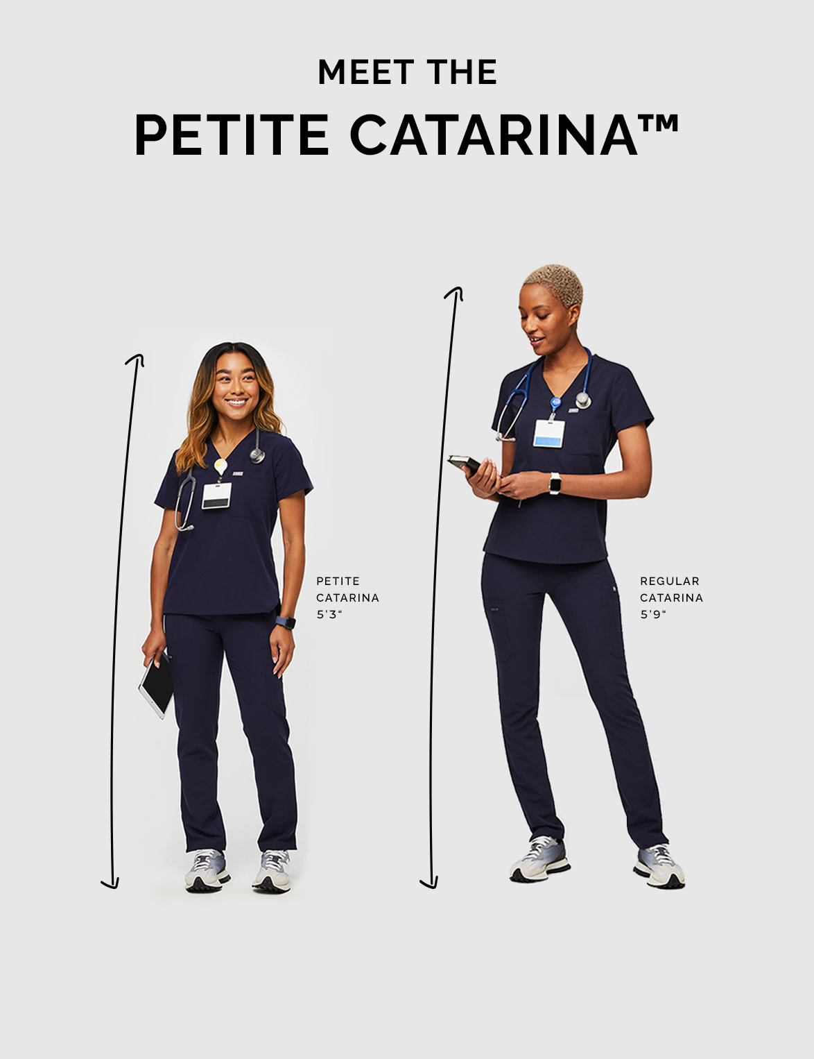 Cancel that tailor appointment — our classic Catarina™ One-Pocket Scrub Top is here in a NEW petite fit!