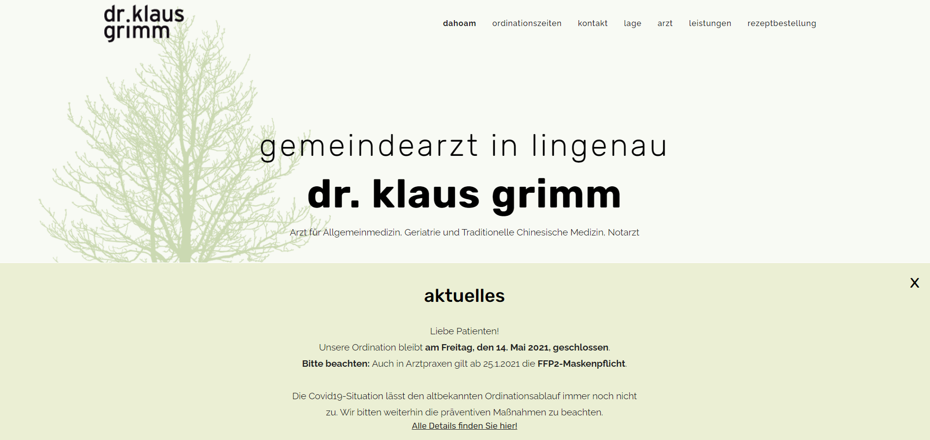 Webauftritt Dr. Klaus Grimm
