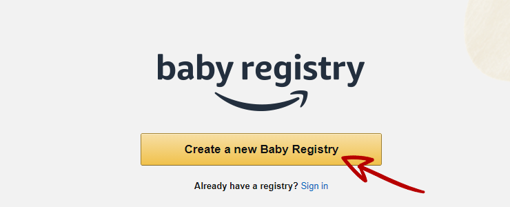 Create baby registry button