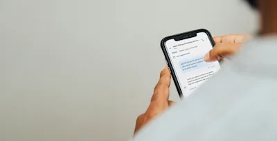 Person with mobile wide