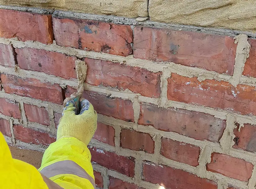 Repointing with lime mortar