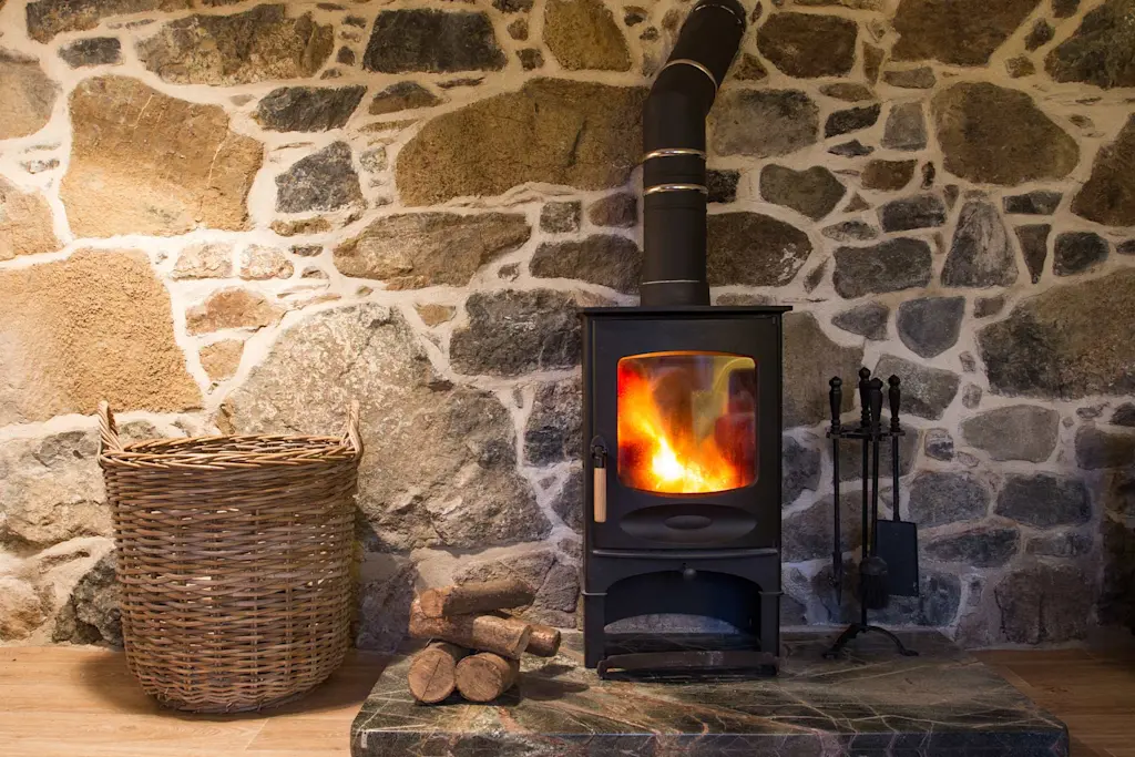 Hearth sizes and regulations for a wood burning stove