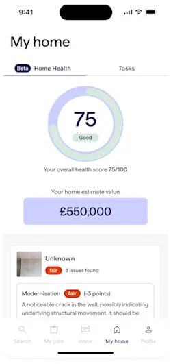 Home Health screen