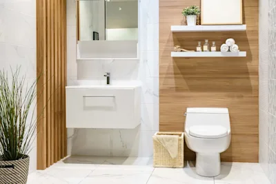 How to hide pipes in a bathroom