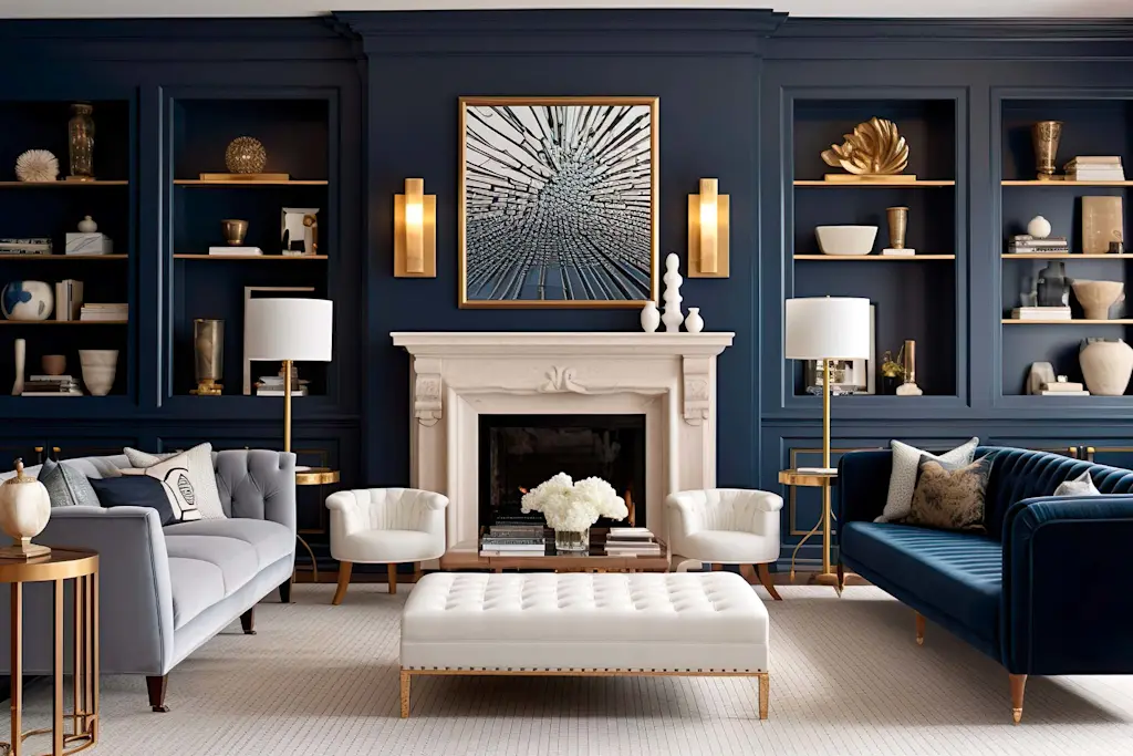 15 navy living room ideas