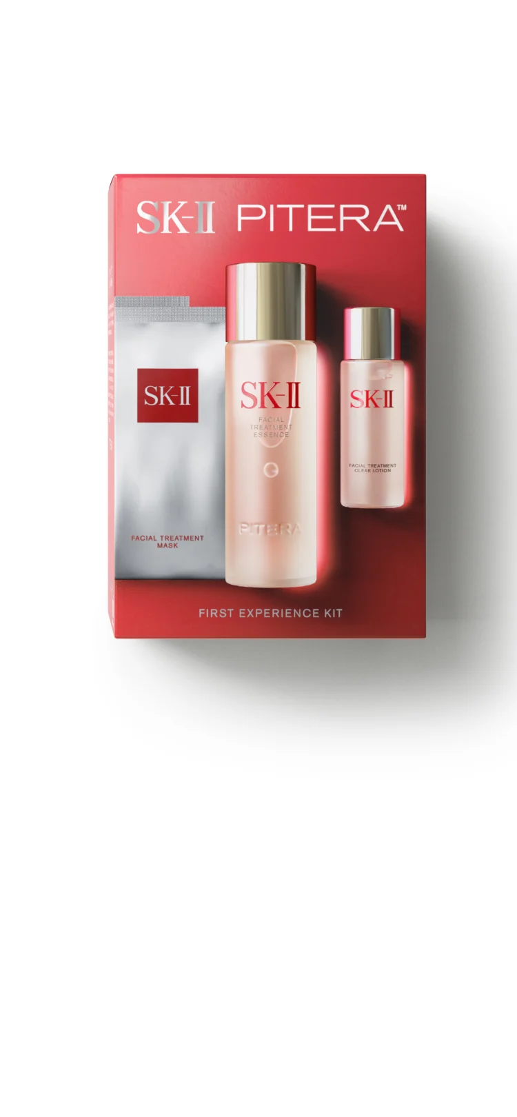 SK-II PITERA™ First Experience Kit เซ็ตสกินแคร์พื้นฐานเพื่อผิวกระจ่างใสประกอบไปด้วยเอสเซนส์ โทนเนอร์ และมาส์กบำรุงผิว