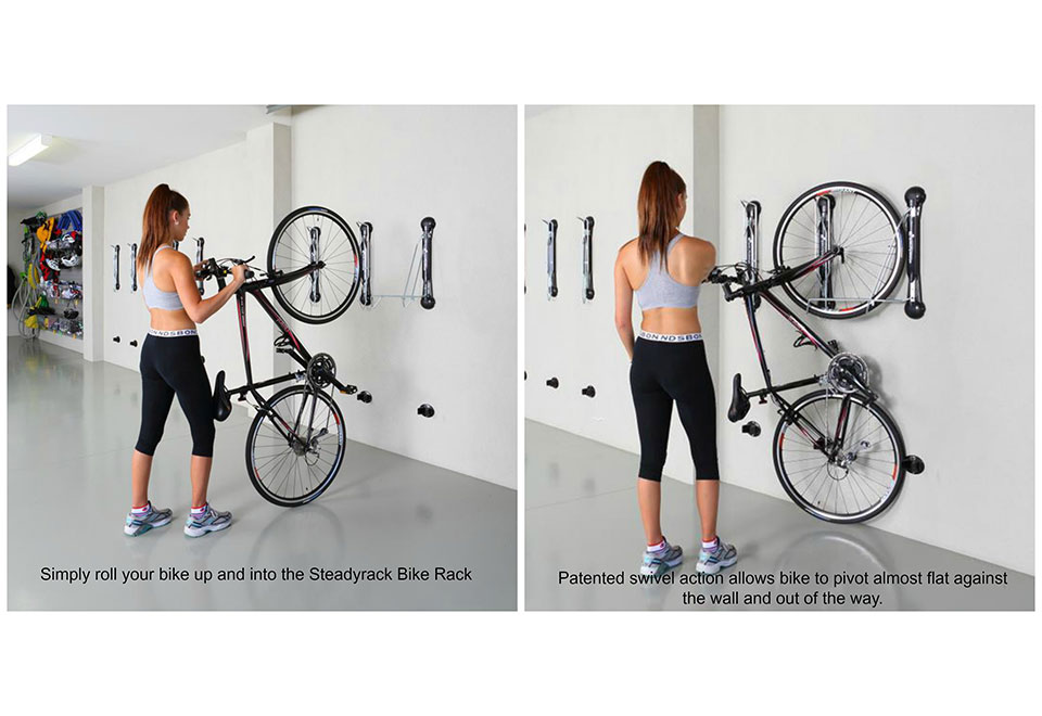 swivel bike rack wall