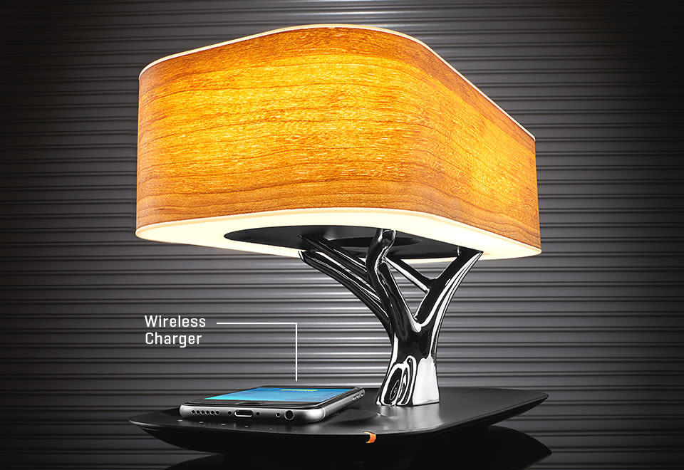 Bonsai Bluetooth Speaker Lamp with Wireless Charging Pad by Sharper Image