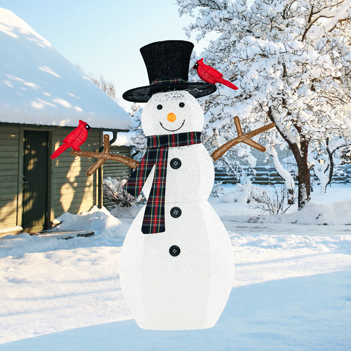 【SnowMan】 ZNTS Lighted Snowman Christmas Yard Decorations, Pre-lit 2D