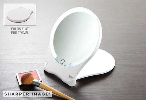 10x Lighted Folding Travel Mirror By