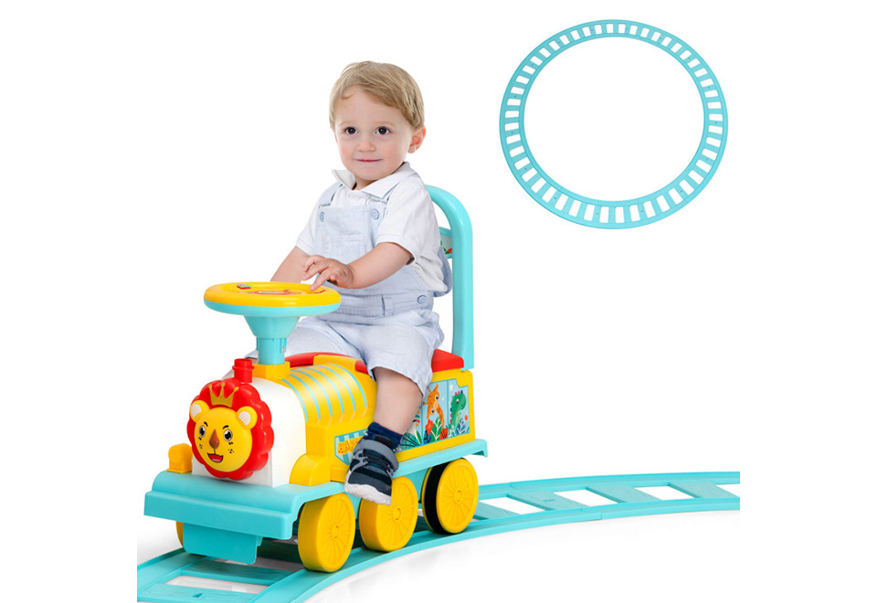 Kids ride on train and deals track