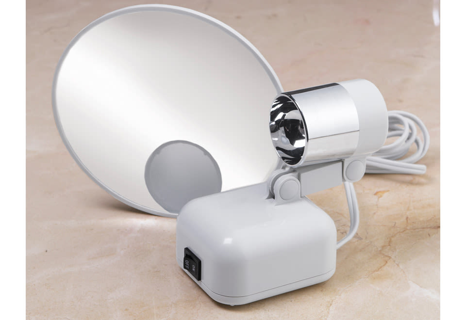 15x Magnifying Folded Lighted Mirror Sharper Image 15x Magnifying Folded Lighted Mirror, Floxite 15x Supervision Magnifying Mirror Replacement