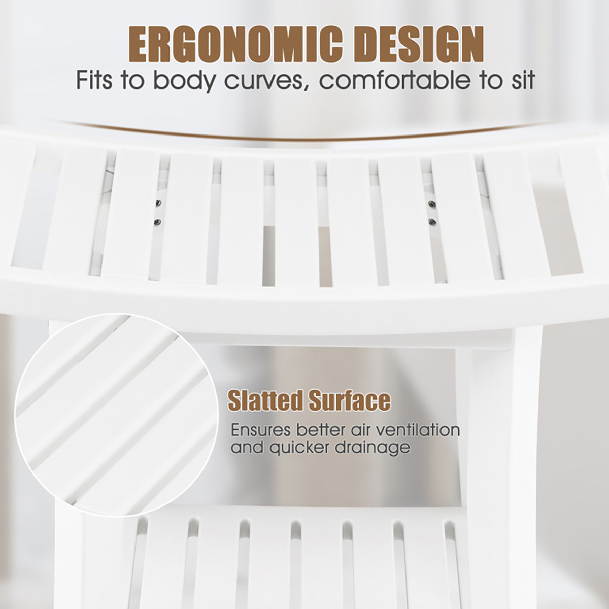 スツール Slim bench clear 2-Tier Bathroom Shower Bench @ SharperImage.com