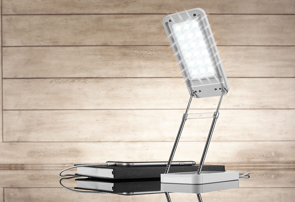 sharper image slim folding led lamp