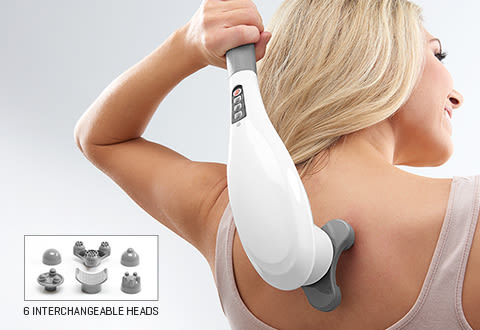 SHARPER IMAGE Cordless Deep-Tissue Neck and Back Massager with 6 Swappable  Heads - JenJams Online Retailer