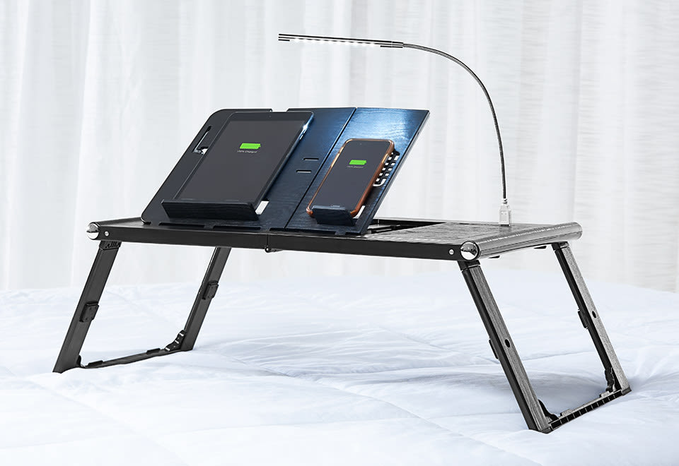 Laptop and Tablet Tray with Built-In Charger by Sharper Image