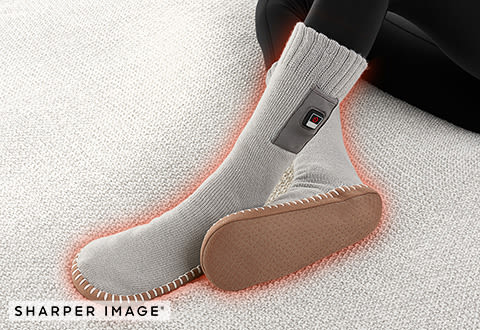 Heated Slipper Socks by Sharper Image @