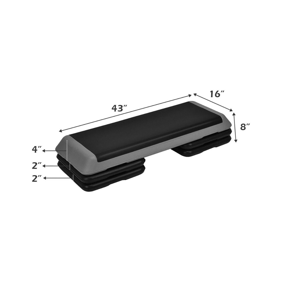 プロアクティブ7　Step 1.2.3 43'' Height Adjustable Fitness Aerobic Step Platform