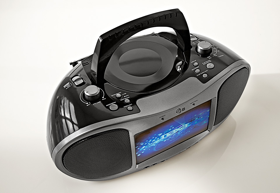 sharper image bluetooth cd and dvd boombox radio