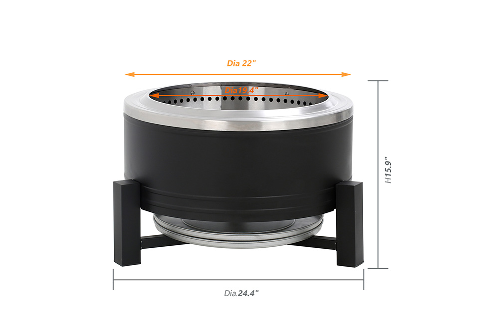 22'' Outdoor Smokeless Wood-Burning Fireplace @ SharperImage.com