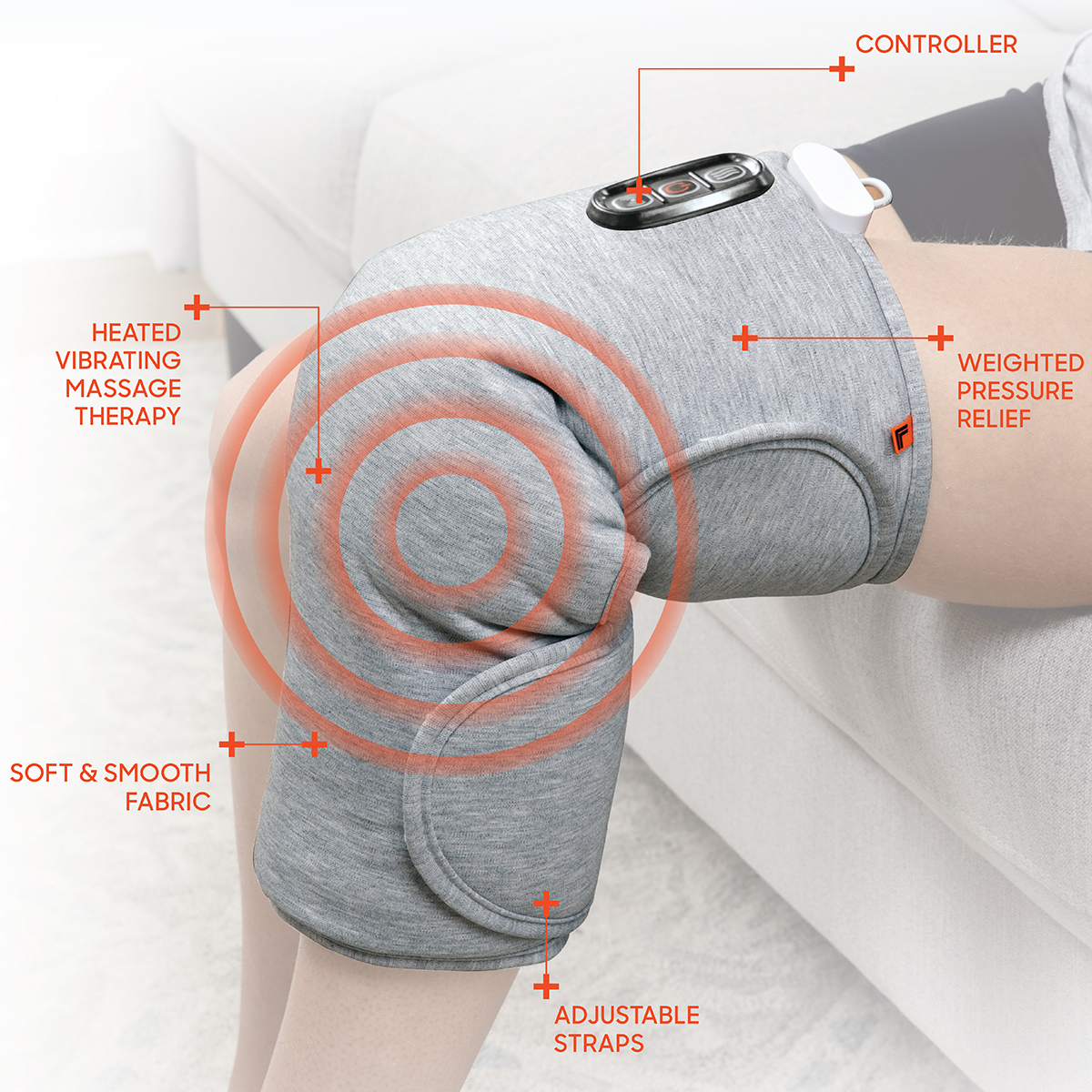 Calming Wrap Electric Knee Heating Pad w/Vibrations, 2 Heat & 5 Massage shops Settings