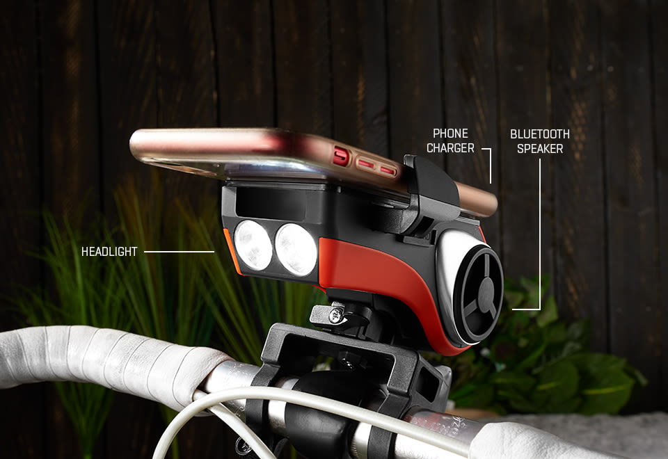 Ultimate Bicycle Speaker Mount and Headlight  