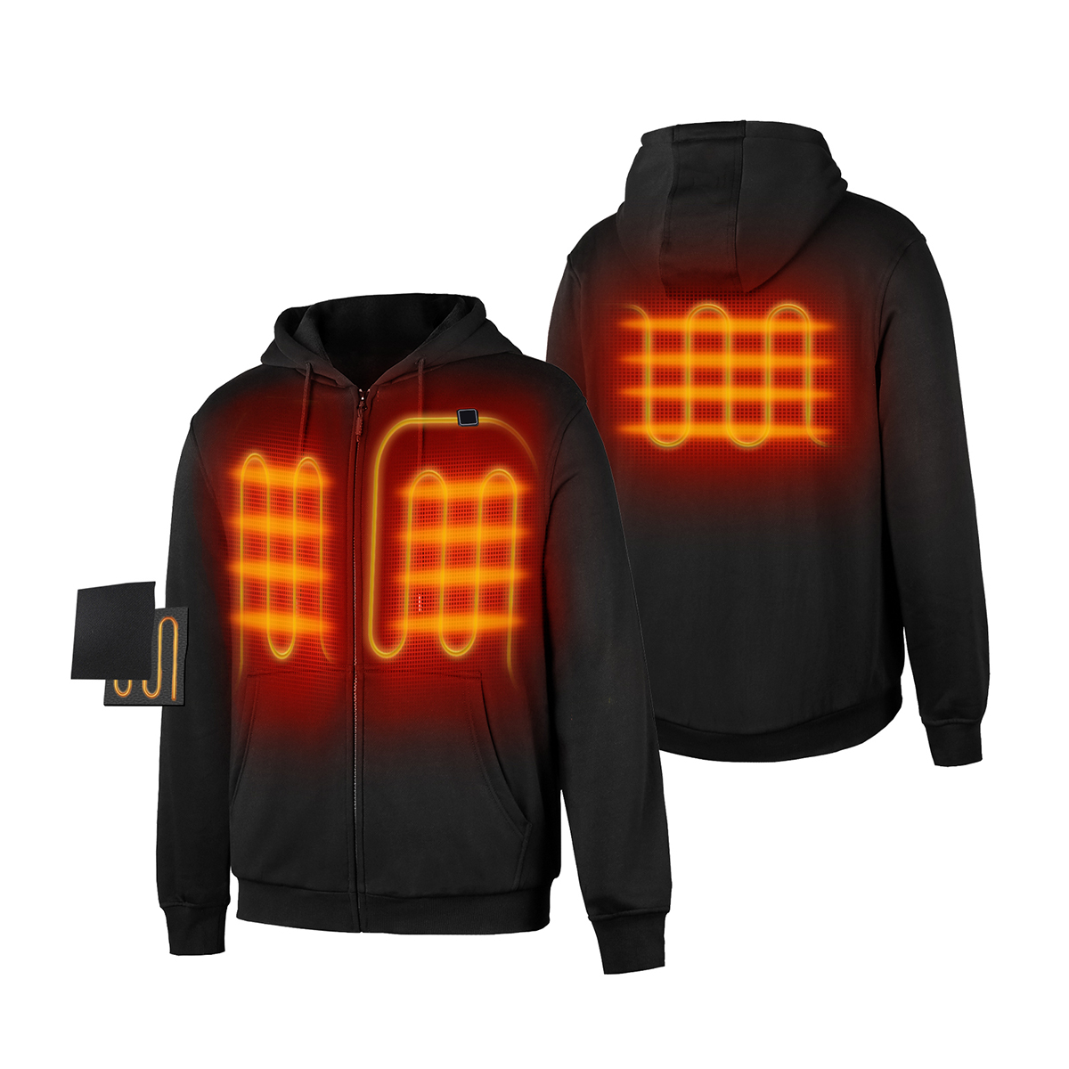 パーカー・フーディ HUECLOSET Thermal Warmer Hood Zip Up SE545 Heated Zip-Up Hoodie @ SharperImage.com
