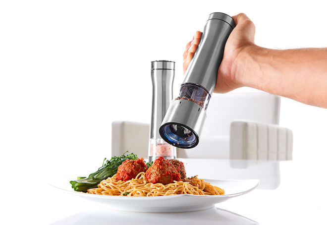Illuminating Electric Salt and Pepper Mill Set by Sharper Image