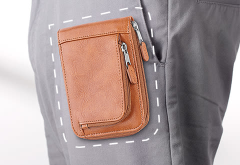 Minimalist Zippered RFID Front Pocket Wallet @