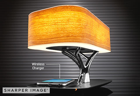 Bonsai Bluetooth Speaker Lamp with Wireless Charging Pad by Sharper Image @