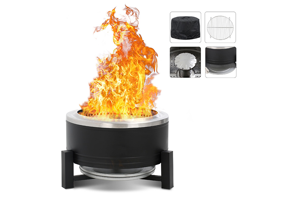 22'' Outdoor Smokeless Wood-Burning Fireplace @ SharperImage.com