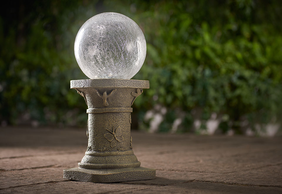 crackle glass solar gazing ball