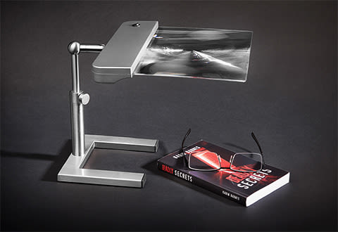 Full-Page Cordless Desk Magnifier (Silver Finish)