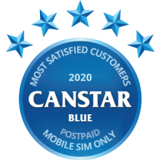 Belong Most Satisfied Postpaid Mobile Customers Award - Canstar Blue 2020