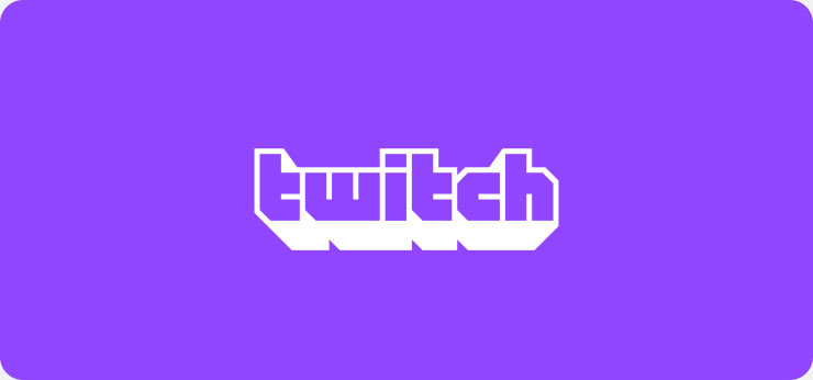 Twitch logo on a purple background