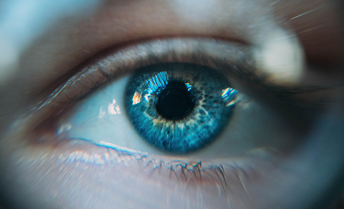 Blue Iris Eye Close Up