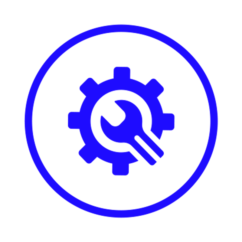 wrench repairing a gear icon