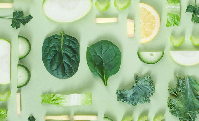 A spread of green vegetables.